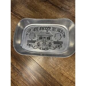 Vintage Wilton Armetale Pewter Bless This House Bread Plate Dish Tray